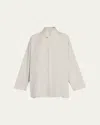 Eskandar Chinese Imperial Shirt With Chinese Collar (long Length) In Natural