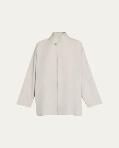 Eskandar Chinese Imperial Shirt With Chinese Collar (long Length) In Natural