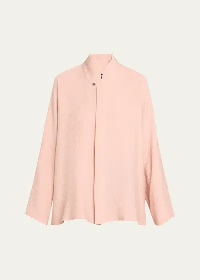 Eskandar Chinese Imperial Shirt With Chinese Collar (mid Plus Length) In Pink