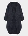 Eskandar Cocoon Coat In Blue
