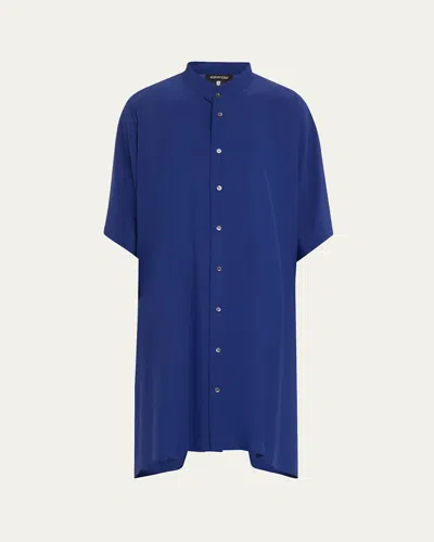 ESKANDAR COLLARLESS KAFTAN SHIRT (VERY LONG LENGTH)