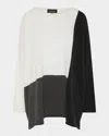 Eskandar Color Block Cashmere Bateau-neck Sweater (long Length)