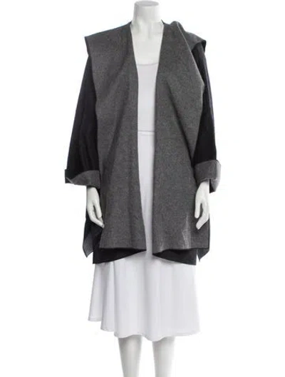 Pre-owned Eskandar Colorblock Pattern Coat In Gray