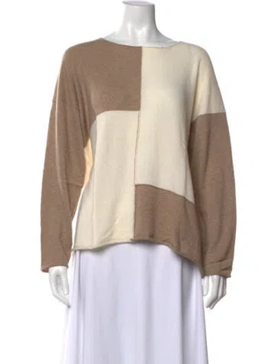 Pre-owned Eskandar Colorblock Pattern Crew Neck Sweater In Neutral