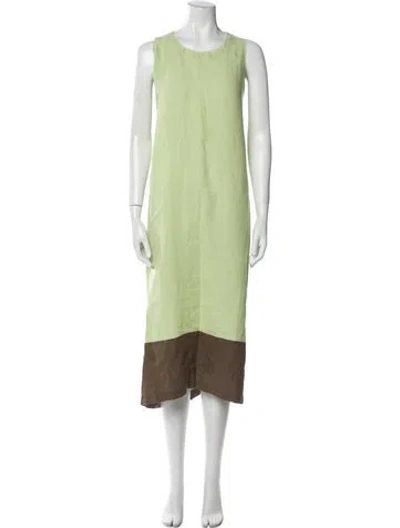 Pre-owned Eskandar Colorblock Pattern Nightgown In Green
