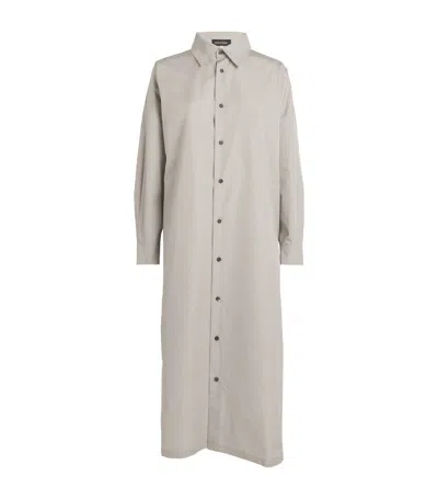 Eskandar Cotton A-line Shirt Dress In Neutral