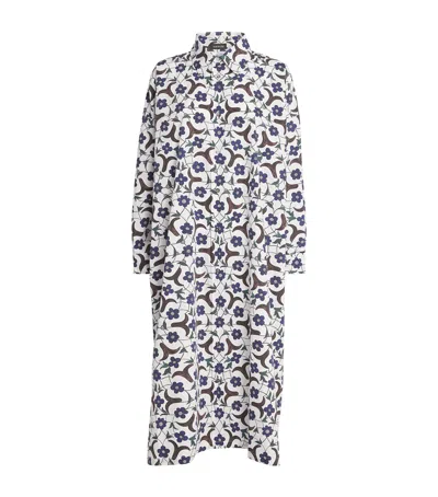 Eskandar Cotton A-line Shirt Dress In White
