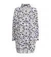 Eskandar Wide A-line Midi Shirtdress With Collar In Multi