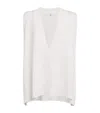 Eskandar Cotton-linen V-neck Sweater Vest