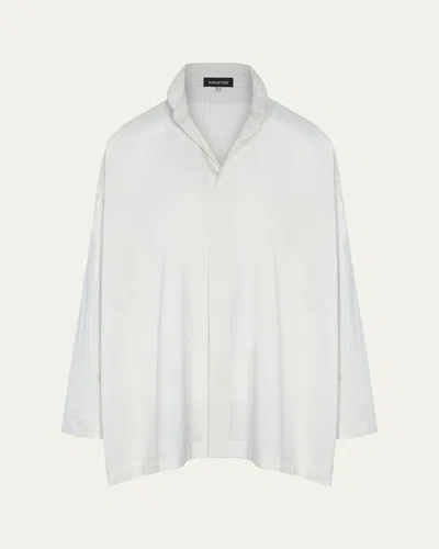 Eskandar Cotton Slim A-line Shirt In White
