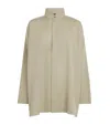 Eskandar Cotton Slim Double Stand-collar Shirt In Gray