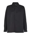 Eskandar Cotton Slim Shirt With Collar In Black