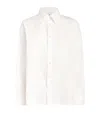 Eskandar Cotton Slim Shirt With Collar In White