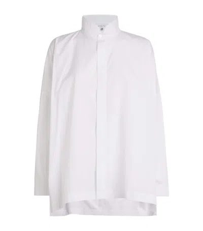 Eskandar Cotton Stand-collar Shirt In White