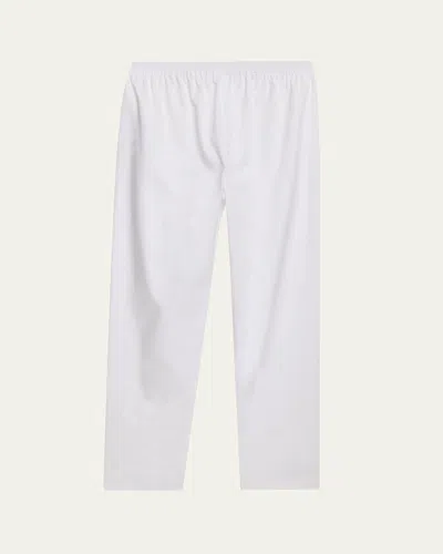 Eskandar Cotton Stretch Tapered Regular Trousers In White