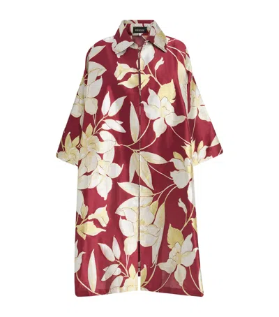 Eskandar Cotton-silk Jacquard A-line Shacket In Multi