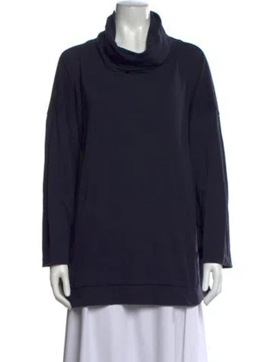 Pre-owned Eskandar Cowl Neck Long Sleeve Sweatshirt In Blue