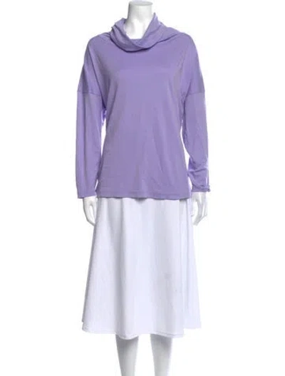 Pre-owned Eskandar Cowl Neck Long Sleeve Top In Purple