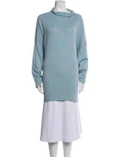 Pre-owned Eskandar Cowl Neck Sweater In Blue