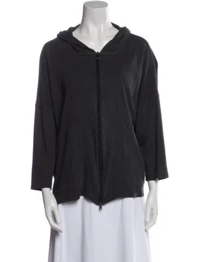 Pre-owned Eskandar Cowl Neck Three-quarter Sleeve Sweatshirt In Gray