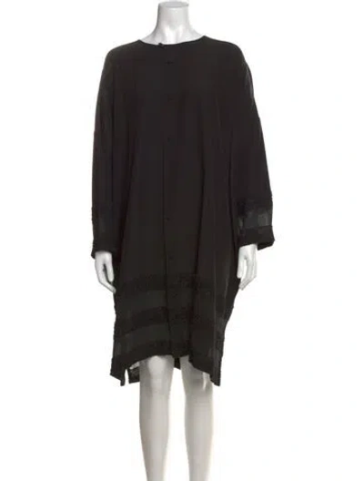 Pre-owned Eskandar Crew Neck Long Dress In Black