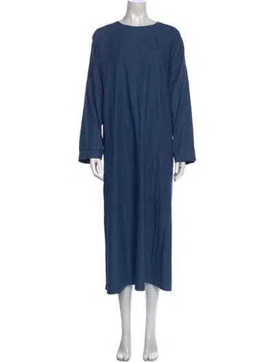 Pre-owned Eskandar Crew Neck Long Dress In Blue