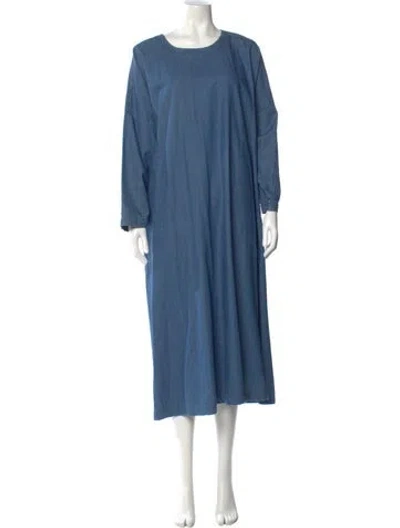 Pre-owned Eskandar Crew Neck Long Dress In Blue