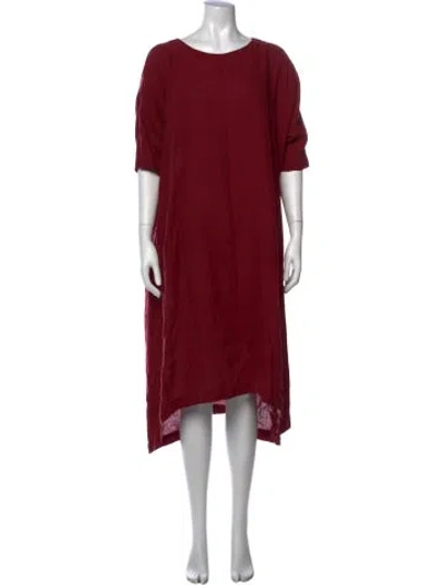 Pre-owned Eskandar Crew Neck Long Dress In Red