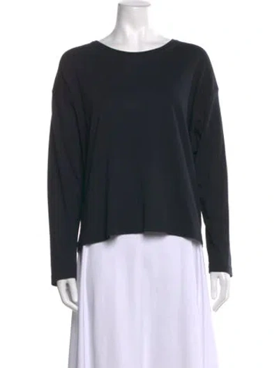 Pre-owned Eskandar Crew Neck Long Sleeve Top In Black