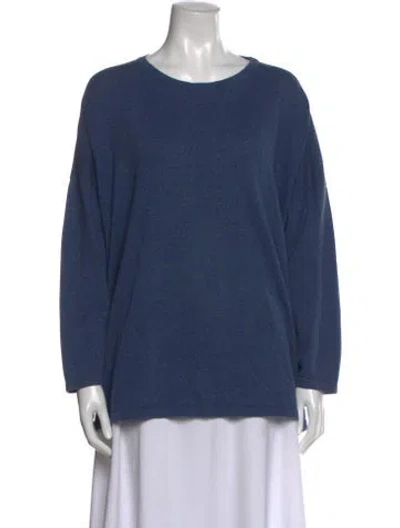 Pre-owned Eskandar Crew Neck Long Sleeve Top In Blue