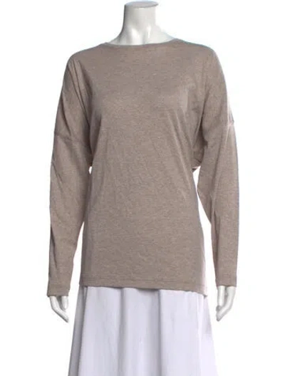 Pre-owned Eskandar Crew Neck Long Sleeve Top In Neutrals