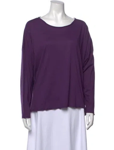 Pre-owned Eskandar Crew Neck Long Sleeve Top In Purple