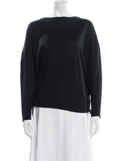 Pre-owned Eskandar Crew Neck Long Sleeve Top W/ Tags In Blue