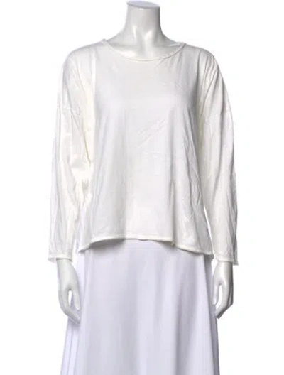 Pre-owned Eskandar Crew Neck Long Sleeve Top In White