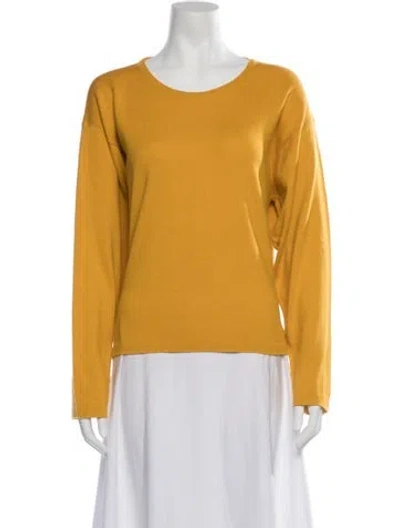 Pre-owned Eskandar Crew Neck Long Sleeve Top In Yellow