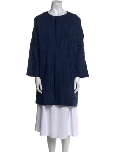 Pre-owned Eskandar Crew Neck Long Sleeve Tunic In Blue