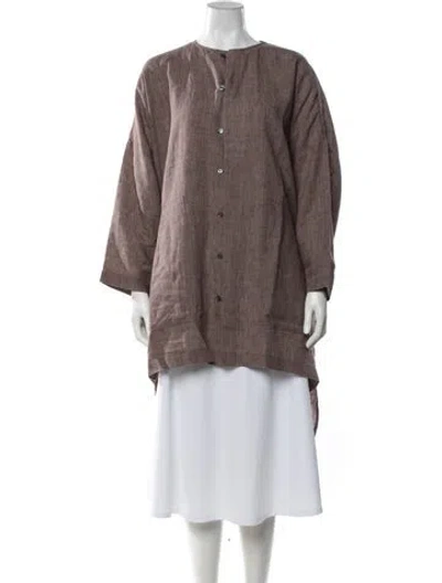 Pre-owned Eskandar Crew Neck Long Sleeve Tunic In Brown