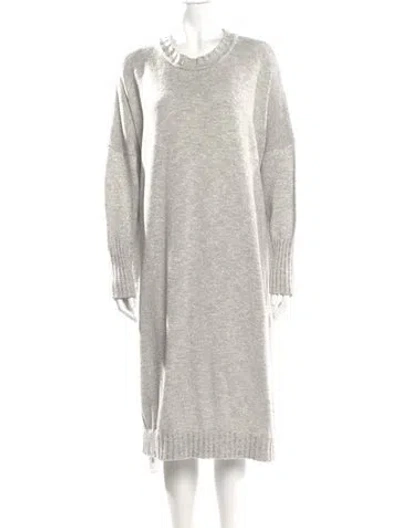 Pre-owned Eskandar Crew Neck Midi Length Dress In Gray