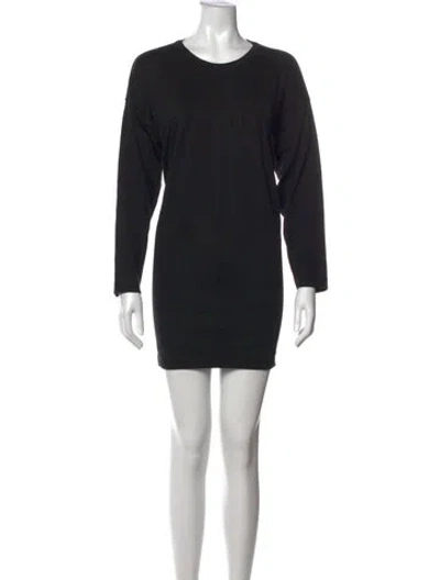 Pre-owned Eskandar Crew Neck Mini Dress In Black
