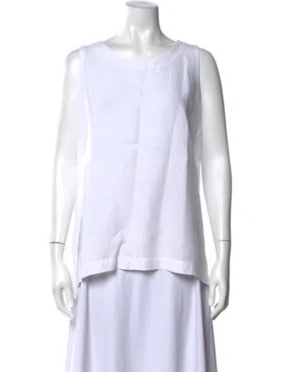 Pre-owned Eskandar Crew Neck Sleeveless Top In White
