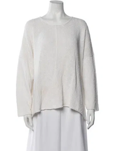Pre-owned Eskandar Crew Neck Sweater In White