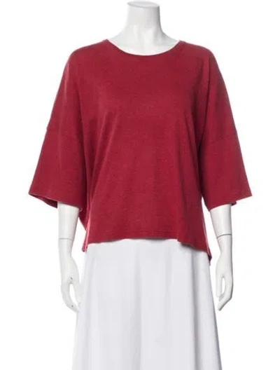 Pre-owned Eskandar Crew Neck Three-quarter Sleeve Top In Red