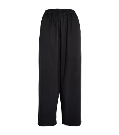 Eskandar Cropped Japanese Trousers In Black