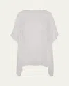 Eskandar Devore Kaftan - Long Length In White