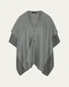 Eskandar Double Layer Blanket Tabard (long Length) In Grey