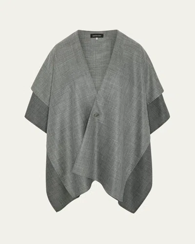 Eskandar Double Layer Blanket Tabard (long Length) In Grey