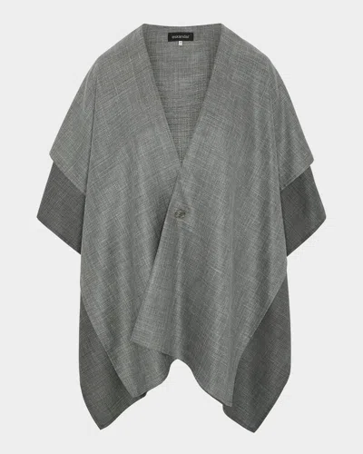Eskandar Double Layer Blanket Tabard (long Length) In Gray