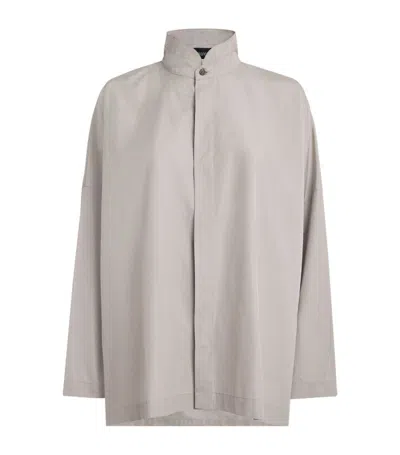 Eskandar Double Stand-collar Shirt In Neutral