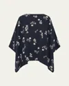 Eskandar Dps Scoop Neck 34 Sleeve Top Mid Plus In Navy