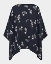 Eskandar Dps Scoop Neck 34 Sleeve Top Mid Plus In Navy